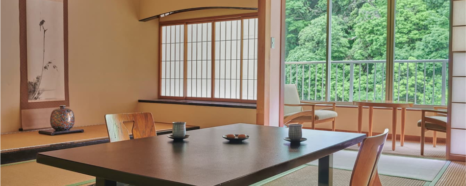 川沿いの和室喫煙可