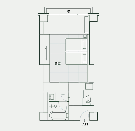 温泉内風呂付川沿いの和室