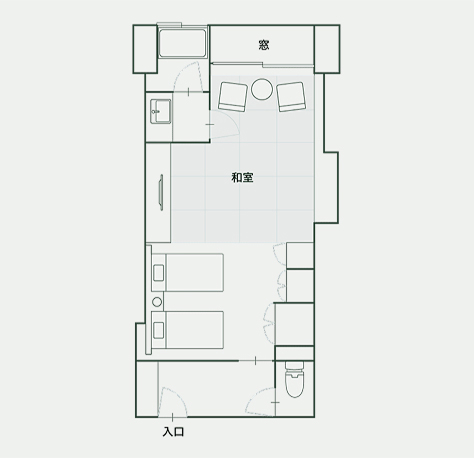 川沿いの和洋室